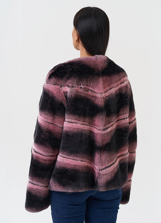 Короткая шуба из меха кролика модель № 29123 в кредит