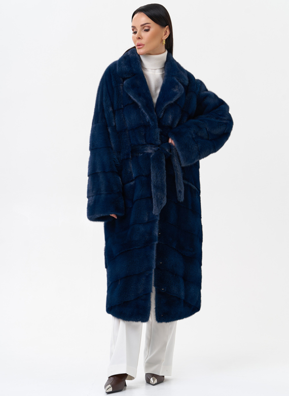 Длинная шуба с английским воротником