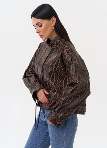 Леопардовая кожаная куртка