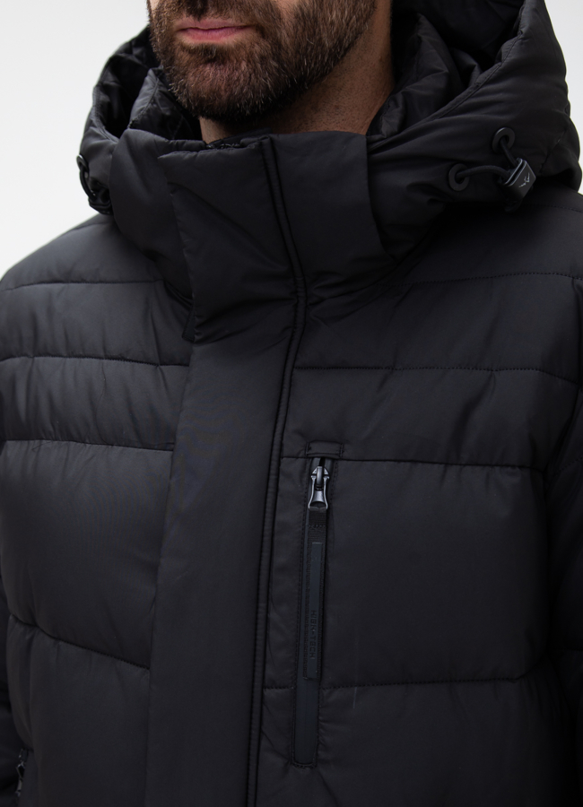 Мужской пуховик с капюшоном  модель № 28003 универмаг малина