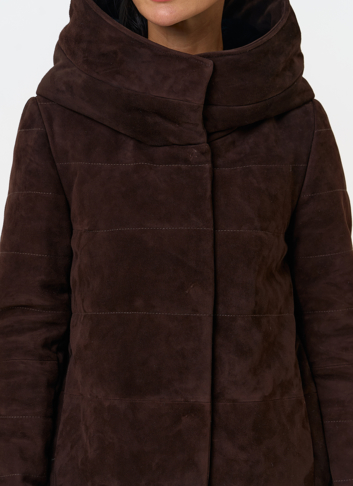 Куртка с капюшоном из натуральной замши