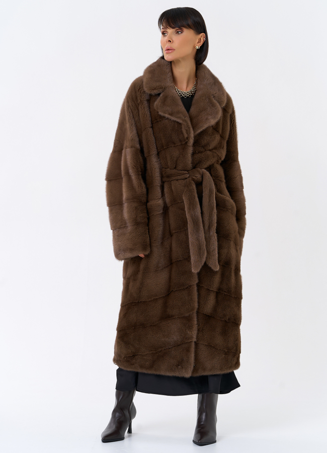 Длинная шуба с английским воротником модель № 31862 универмаг малина