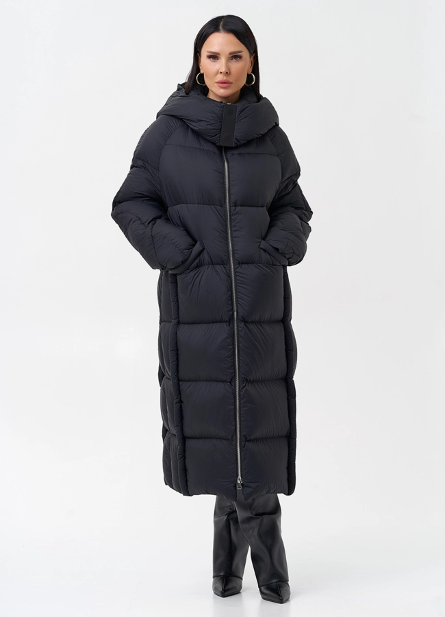 фото Женский пуховик с капюшоном  модель № 28972