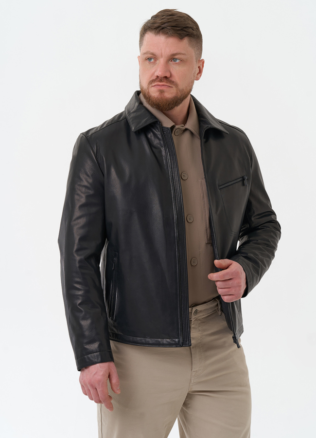 Мужская куртка из натуральной кожи  модель № 30062 универмаг малина