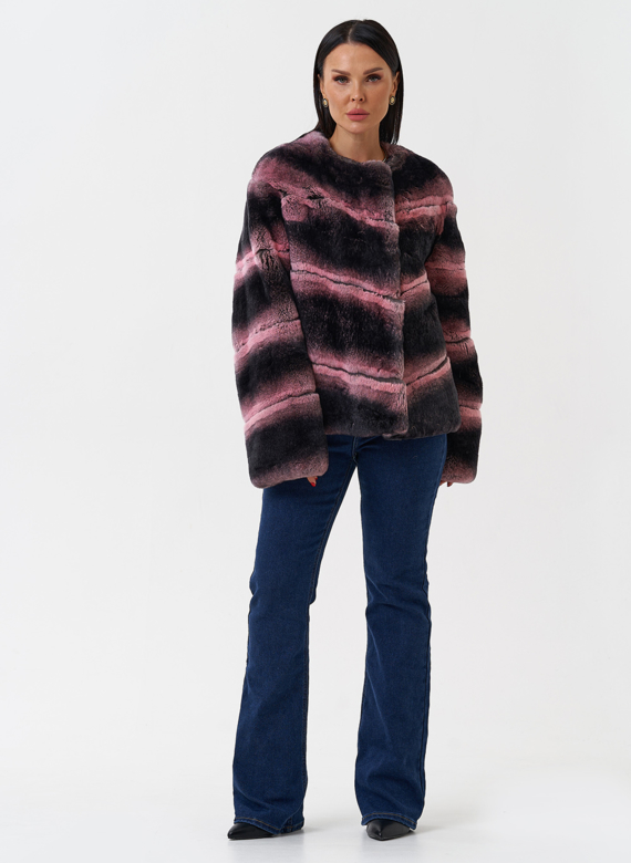 Короткая шуба из меха кролика