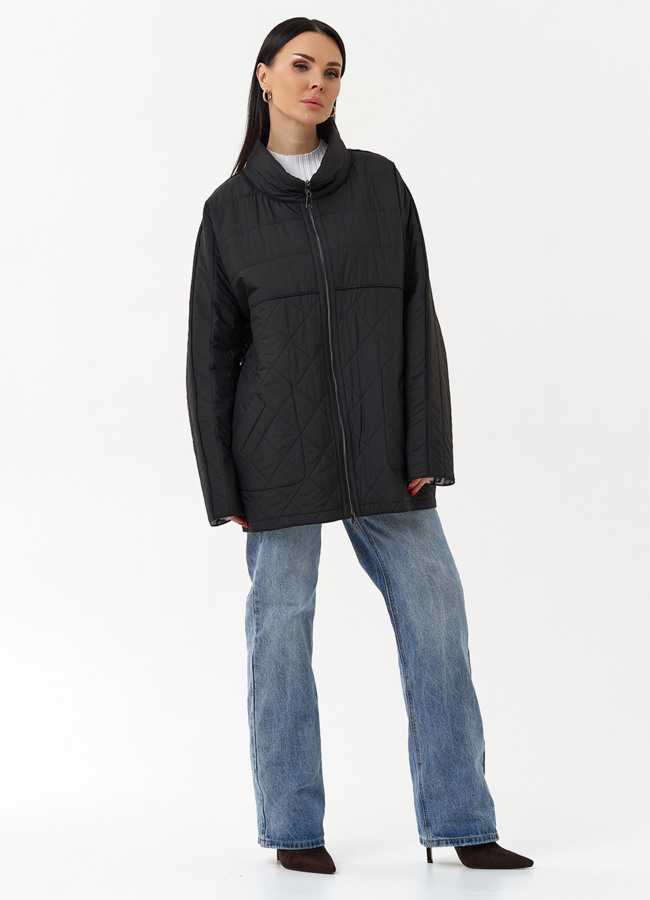 Женская двухсторонняя куртка с воротником стойкой модель № 30008 универмаг малина