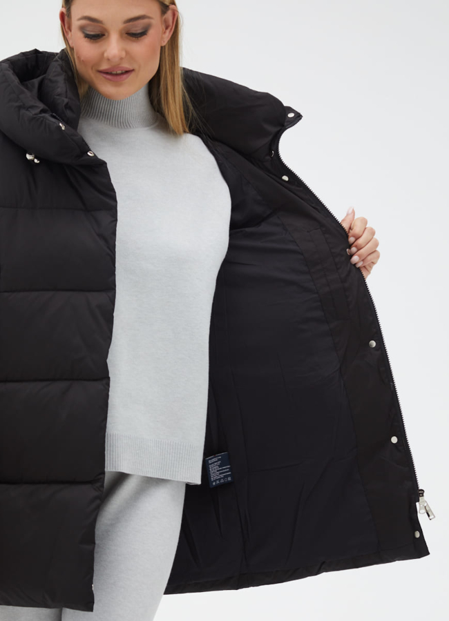 Женский пуховик с капюшоном модель № 31146 универмаг малина