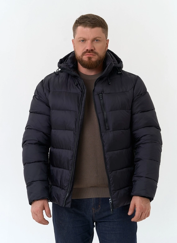 Мужской пуховик с капюшоном  фото
