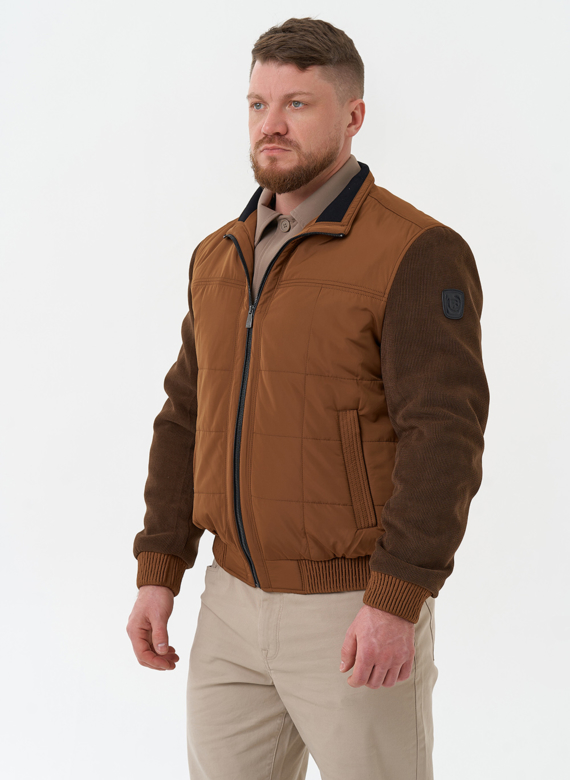 Мужская куртка бомбер коричневого цвета